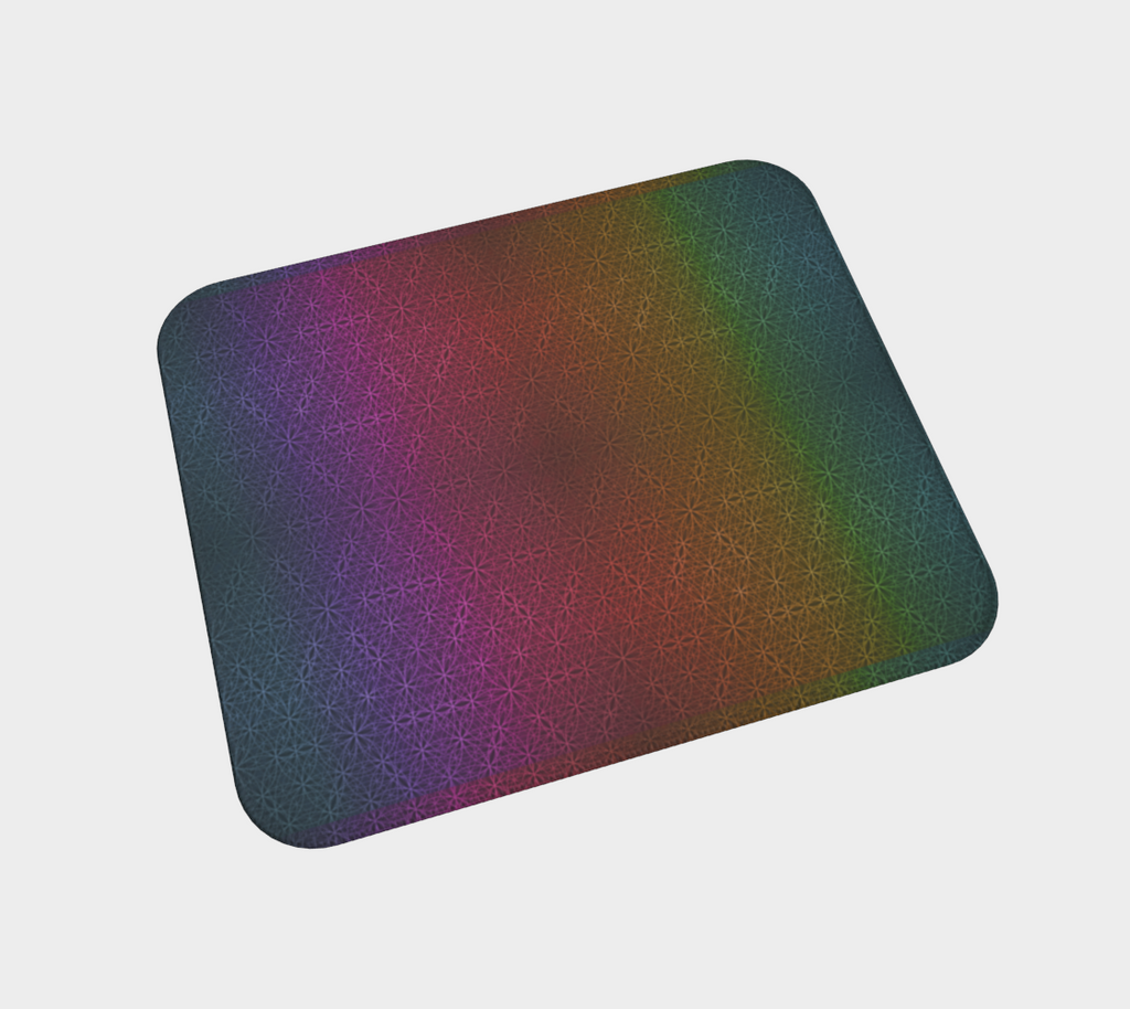 Rainbow Flower of Life Pattern Desk Mat 9.5" x 8"
