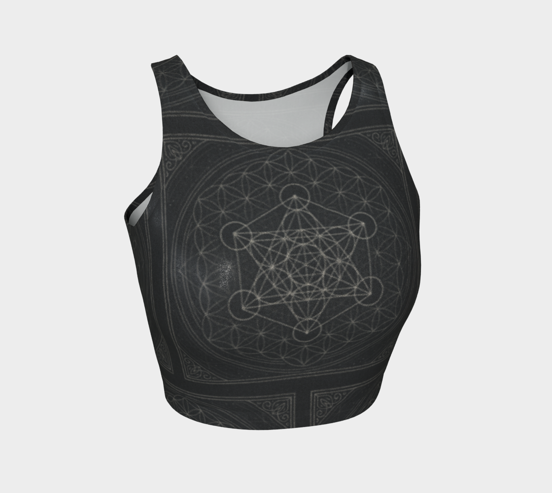 Glittering Metatron's Flower of Life Crop Tank