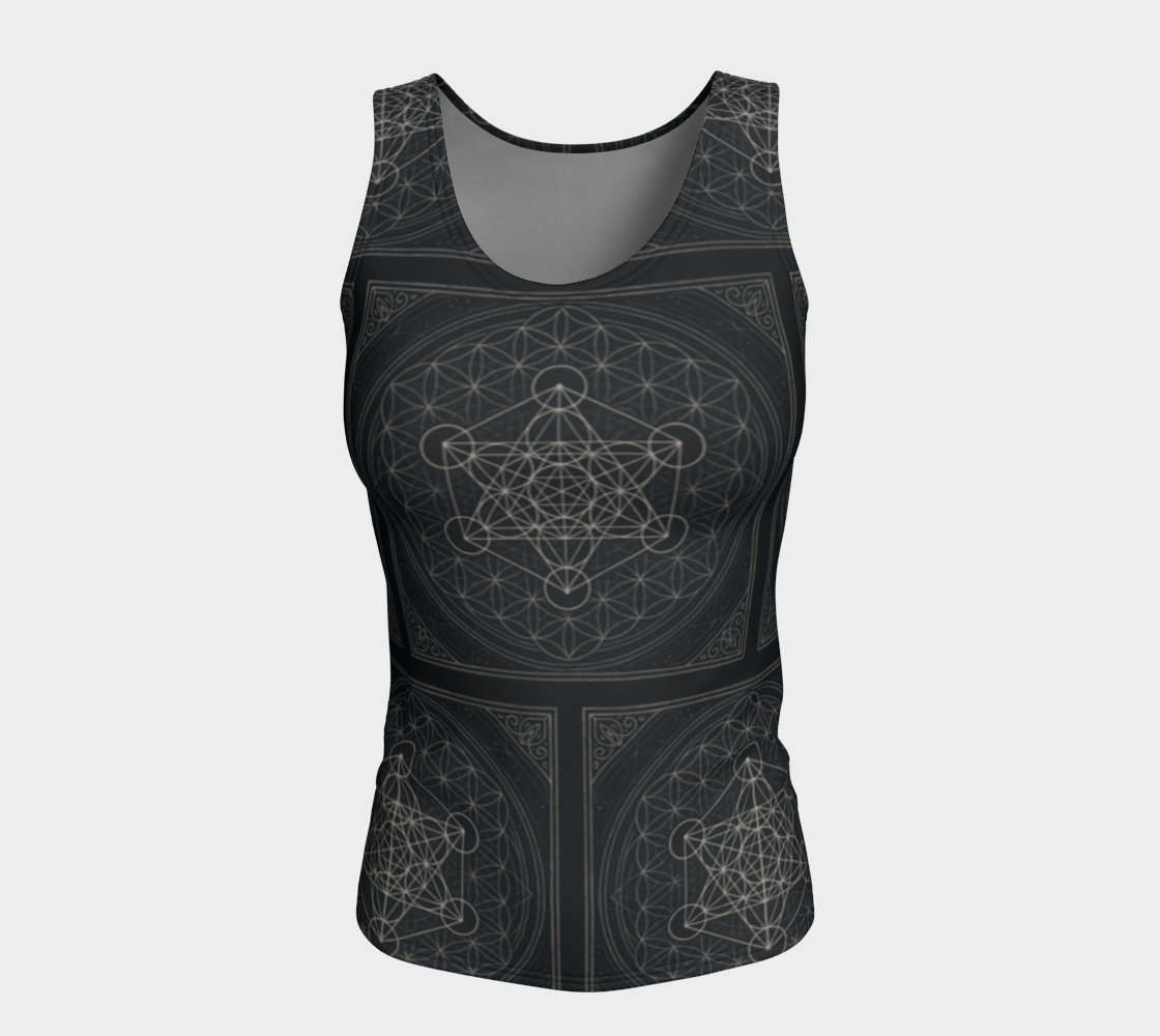 Metatron's Flower of Life Antique Mystique MCX Fitted Tank Top Long