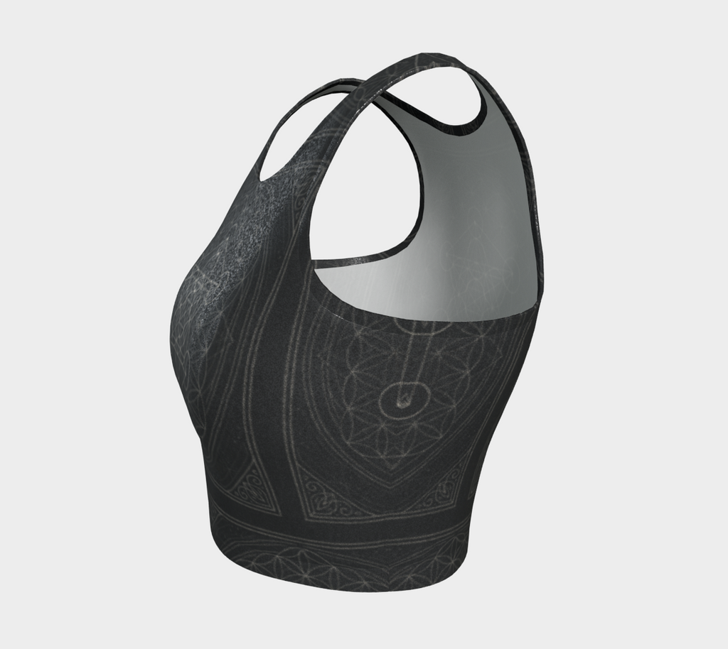 Glittering Metatron's Flower of Life Crop Tank