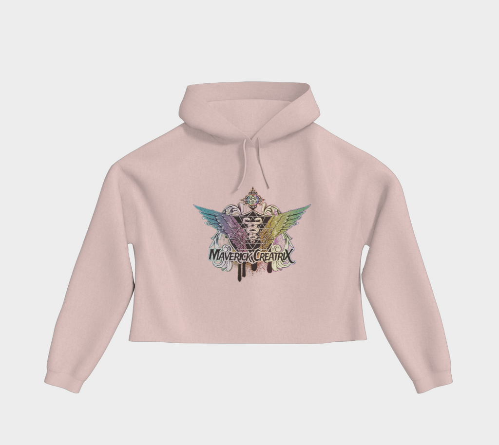 MCX Brand Cropped Pullover Hoodie (Pink)