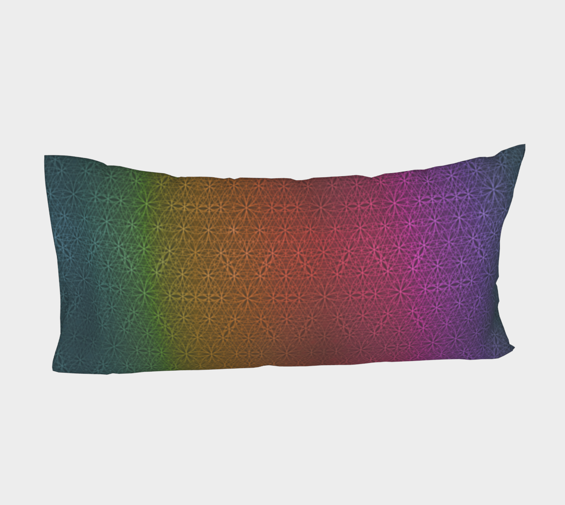 Rainbow Flower of Life Pattern Pillow Sleeve S