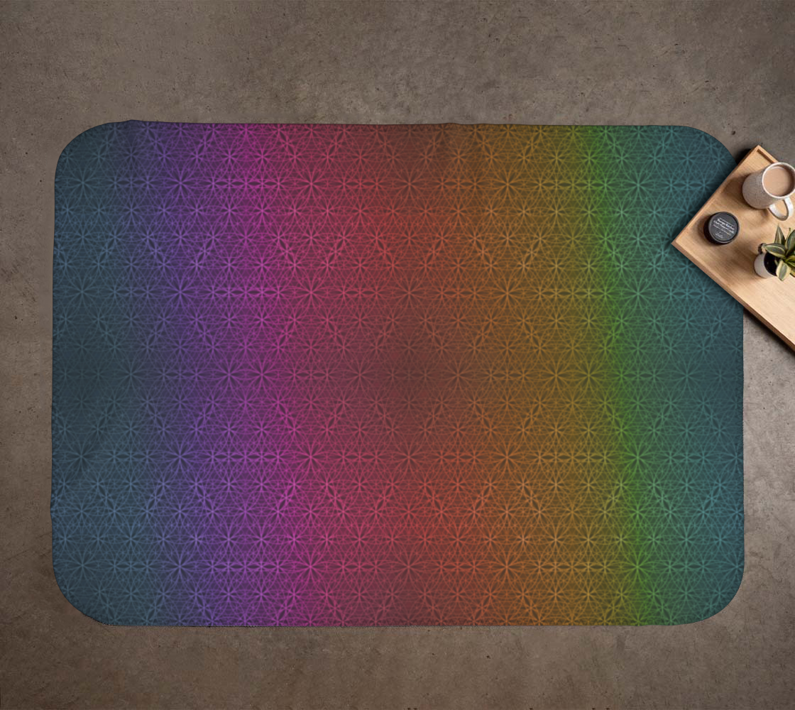 Rainbow Flower of Life Pattern Blanket