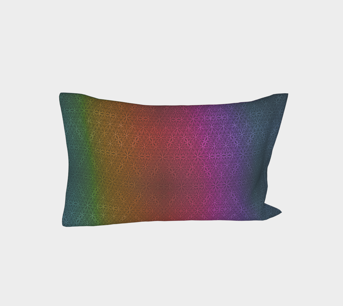Rainbow Flower of Life Pattern Pillow Sleeve S