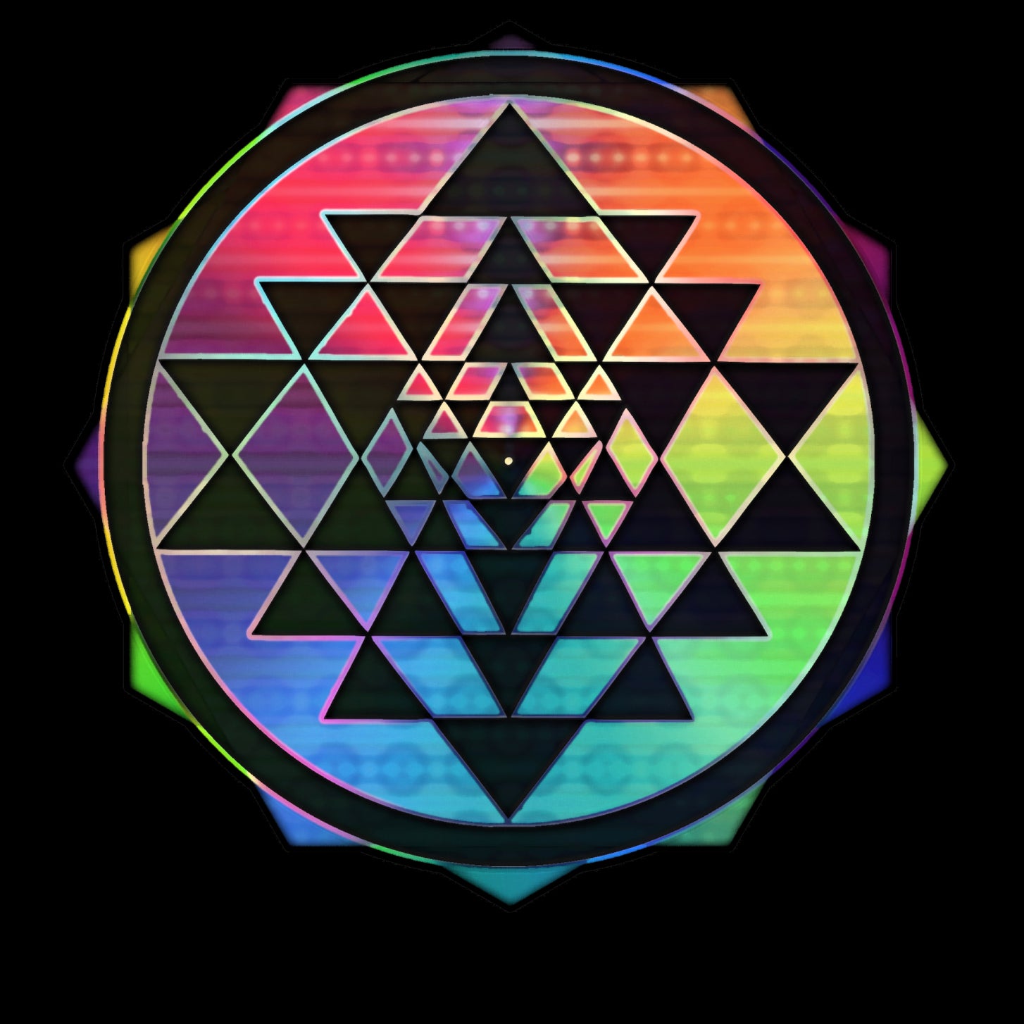 Rainbow Sri Yantra for Prosperity Scarf or Tapestry