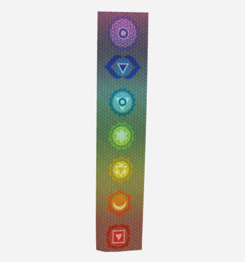 Hexagonal Lattice Rainbow Chakra Symbols Silk Long Scarf or Tapestry