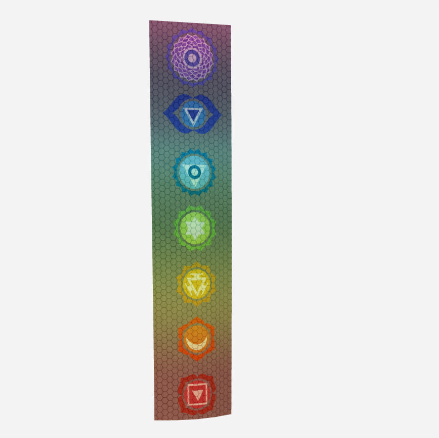 Hexagonal Lattice Rainbow Chakra Symbols Silk Long Scarf or Tapestry