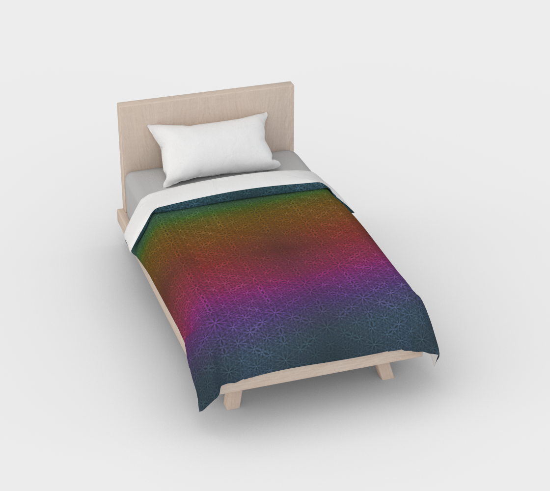 Rainbow Flower of Life Pattern Duvet Cover