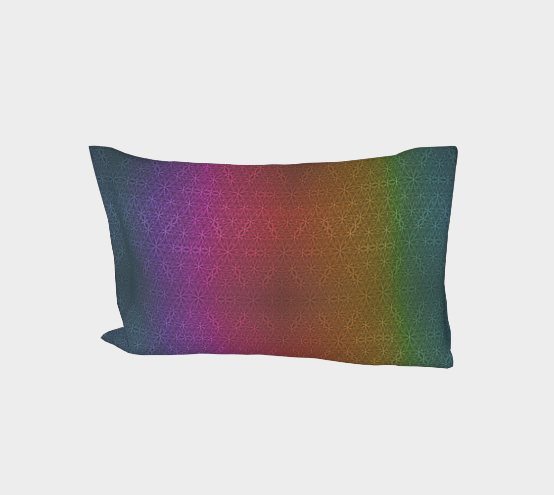 Rainbow Flower of Life Pattern Pillow Sleeve S