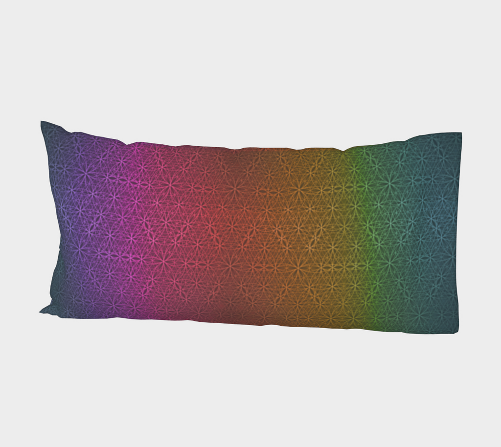 Rainbow Flower of Life Pattern Pillow Sleeve S