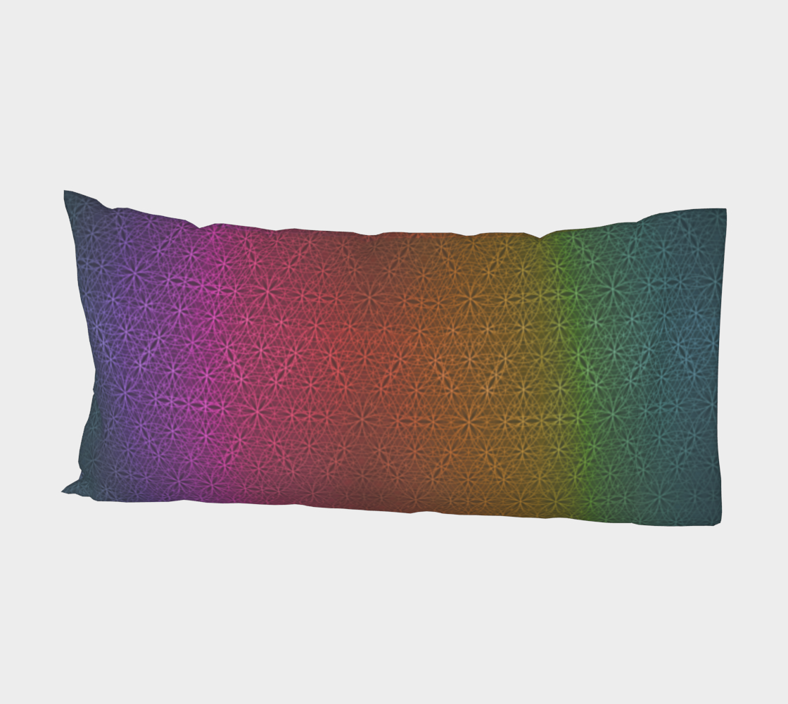Rainbow Flower of Life Pattern Pillow Sleeve S