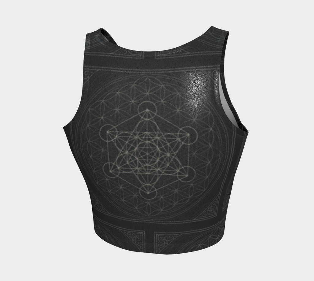 Glittering Metatron's Flower of Life Crop Tank
