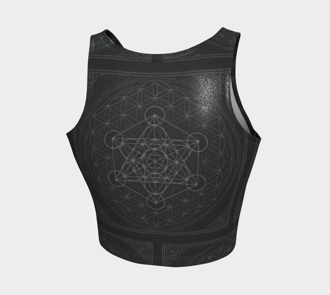 Glittering Metatron's Flower of Life Crop Tank