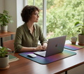 Rainbow Flower of Life Pattern Desk Mat 9.5" x 8"