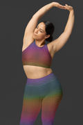 Rainbow Flower of Life Pattern (med) Yoga Leggings