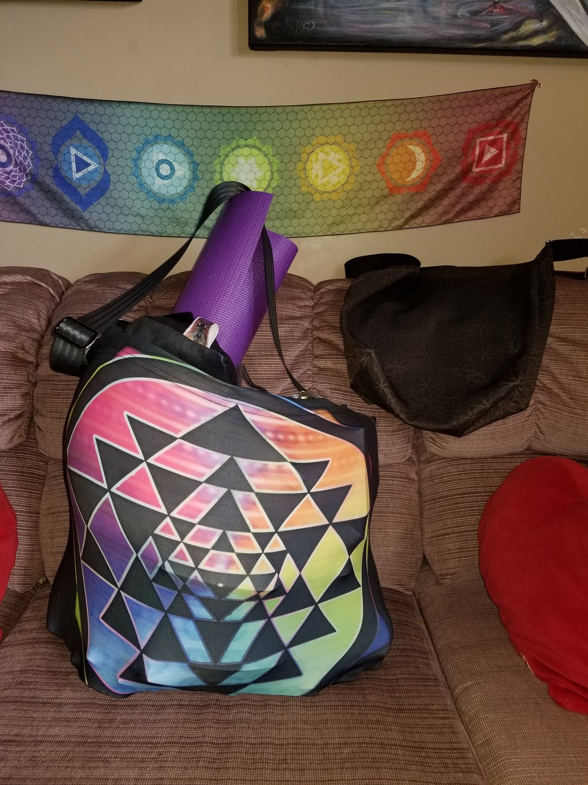 Rainbow Sri Yantra For Prosperity Super Stretch Tote Bag