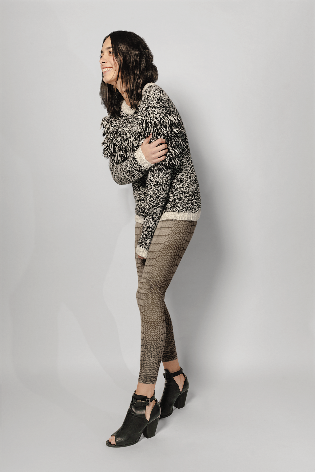 Tan Dragon Crocodile Lizard Scales Leggings