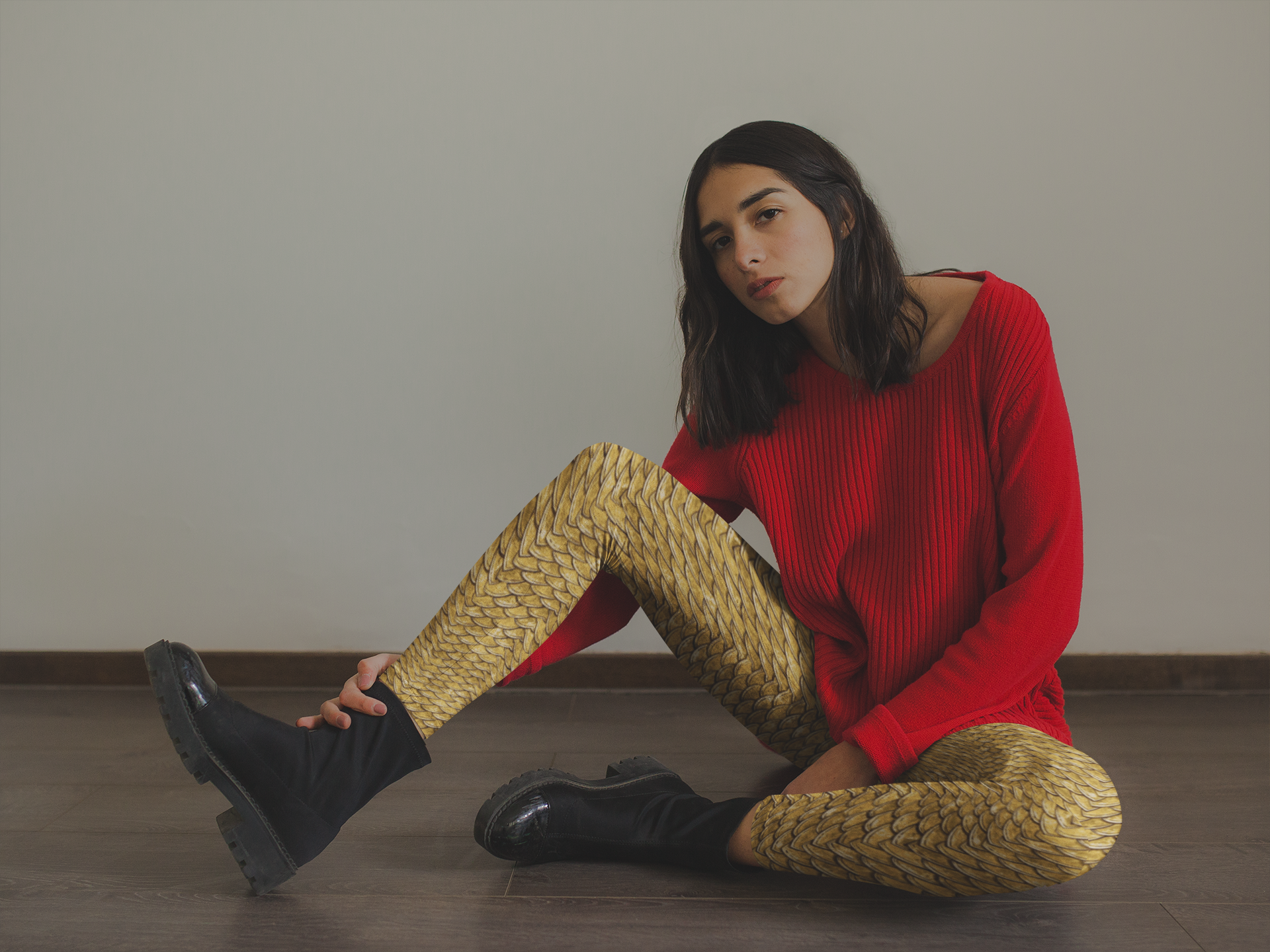 Golden Disco Dragon Scales Leggings