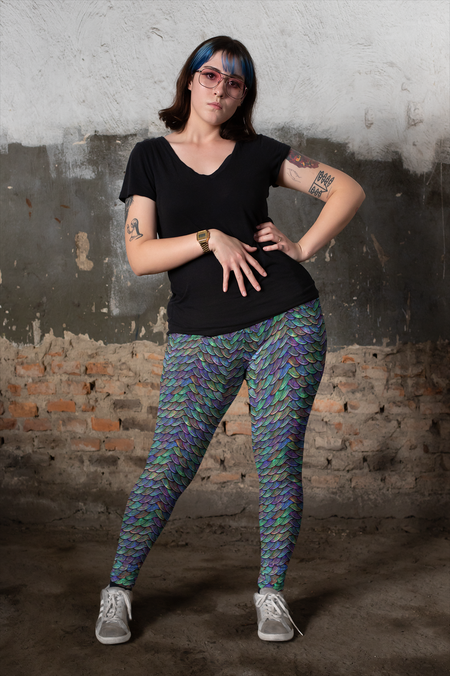 Mother of Dragons Rainbow Mermaid Scales Yoga Leggings