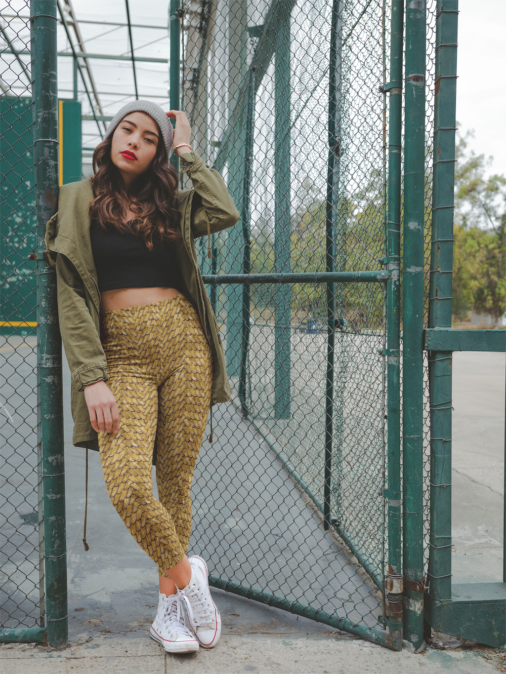 Golden Disco Dragon Scales Yoga Leggings