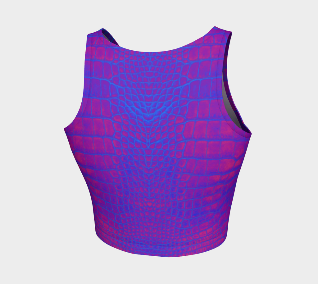 Violet Dragon Crocodile Reptile Scales Crop Top