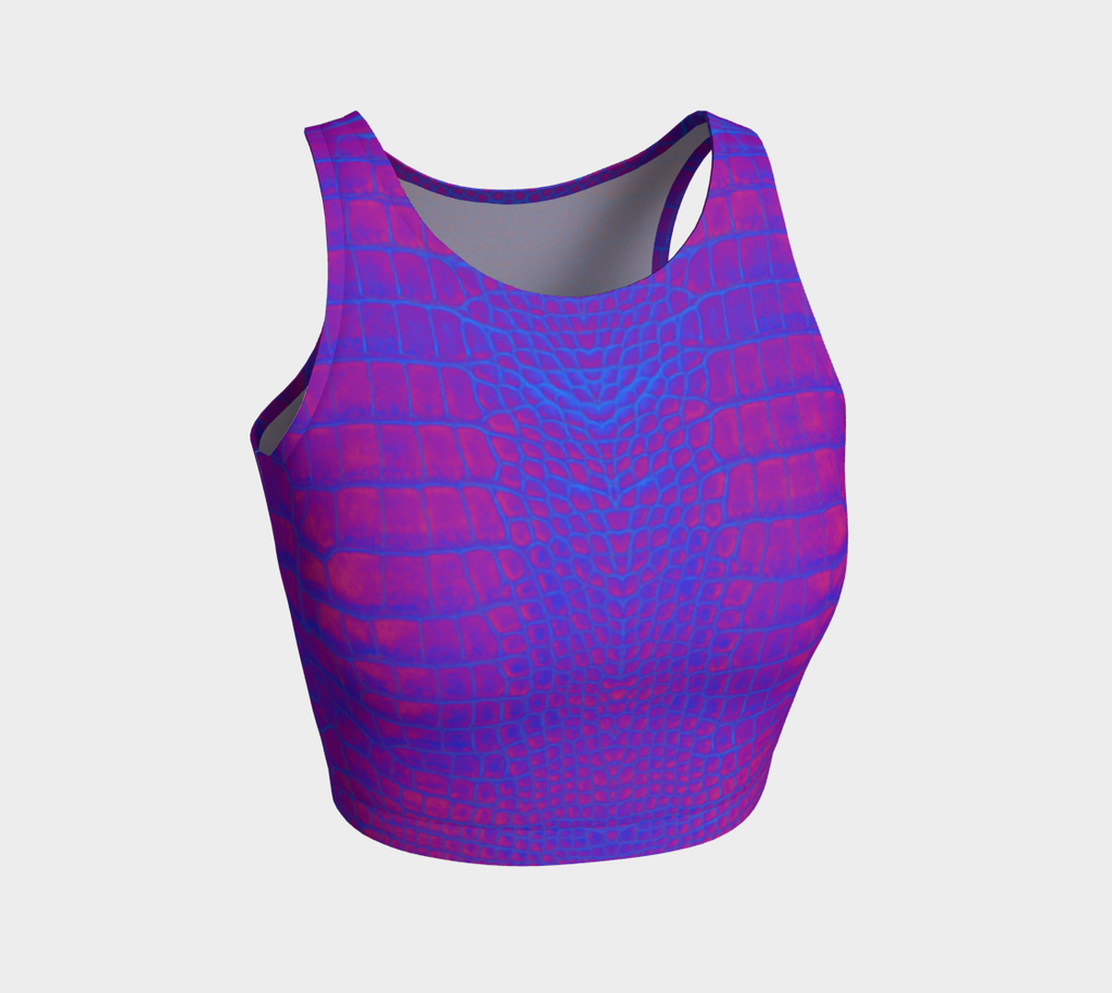 Violet Dragon Crocodile Reptile Scales Crop Top