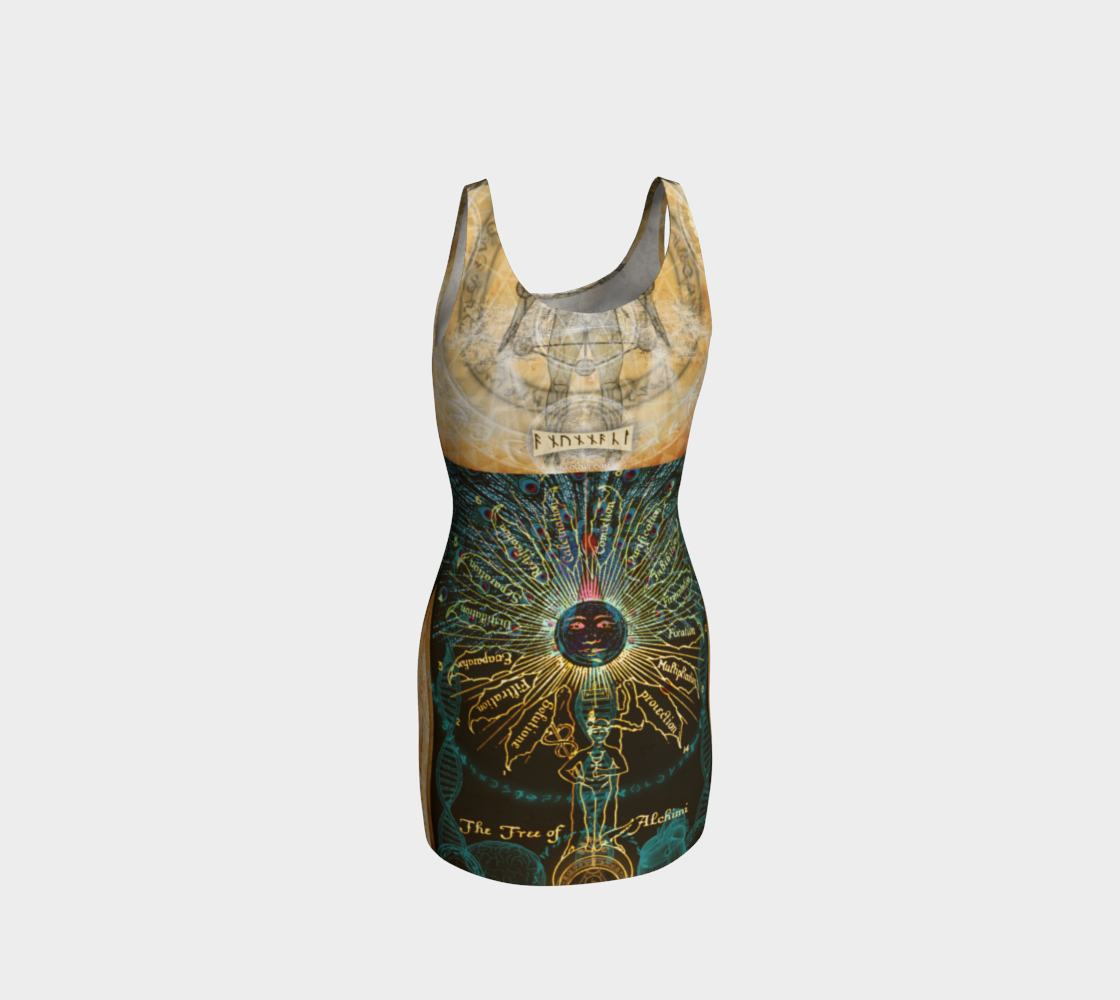 Anunnaki Alchemy - Ancient Symbolism Bodycon Fitted Dress