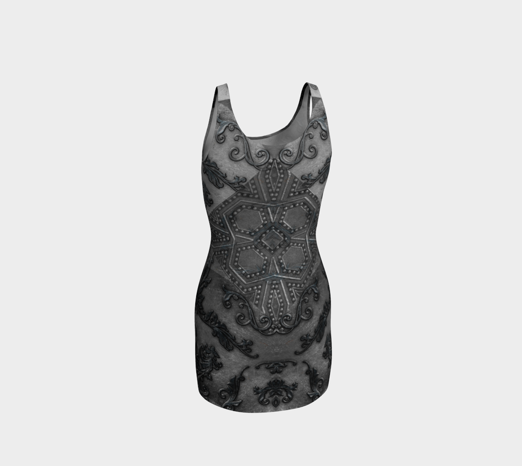 Warrior Armour Silver Metal Bodycon Dress