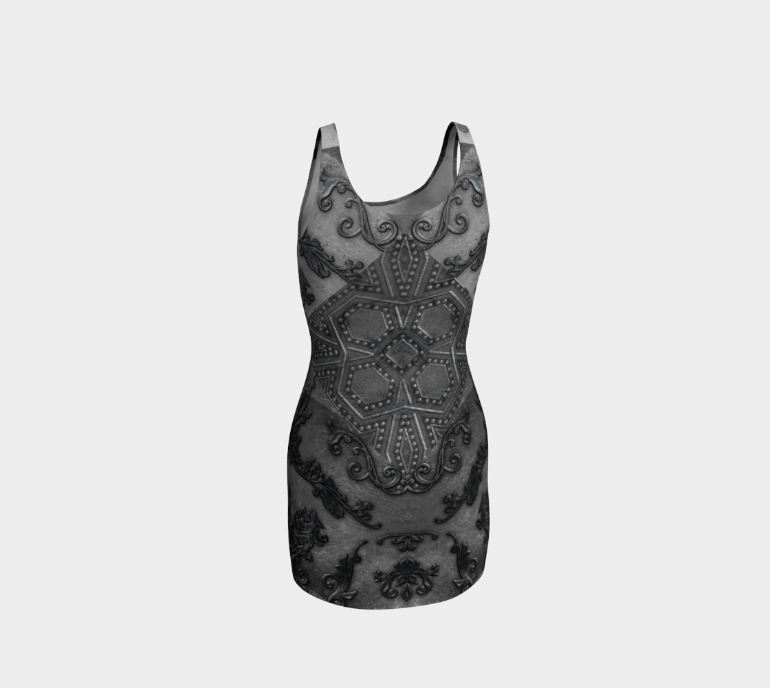 Warrior Armour Silver Metal Bodycon Dress