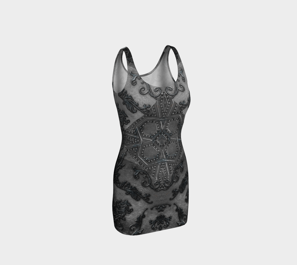Warrior Armour Silver Metal Bodycon Dress