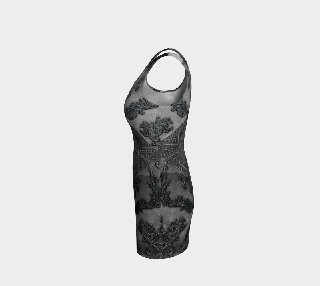 Warrior Armour Silver Metal Bodycon Dress