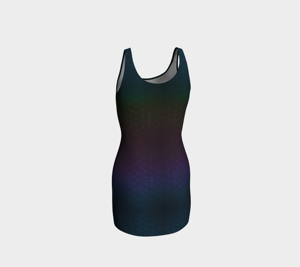 Rainbow Flower of Life Bodycon Dark