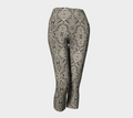 Intricate Vintage Hand Drawn Pattern Tan Capris