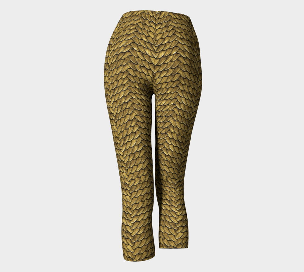 Golden Disco Dragon Scales Capris