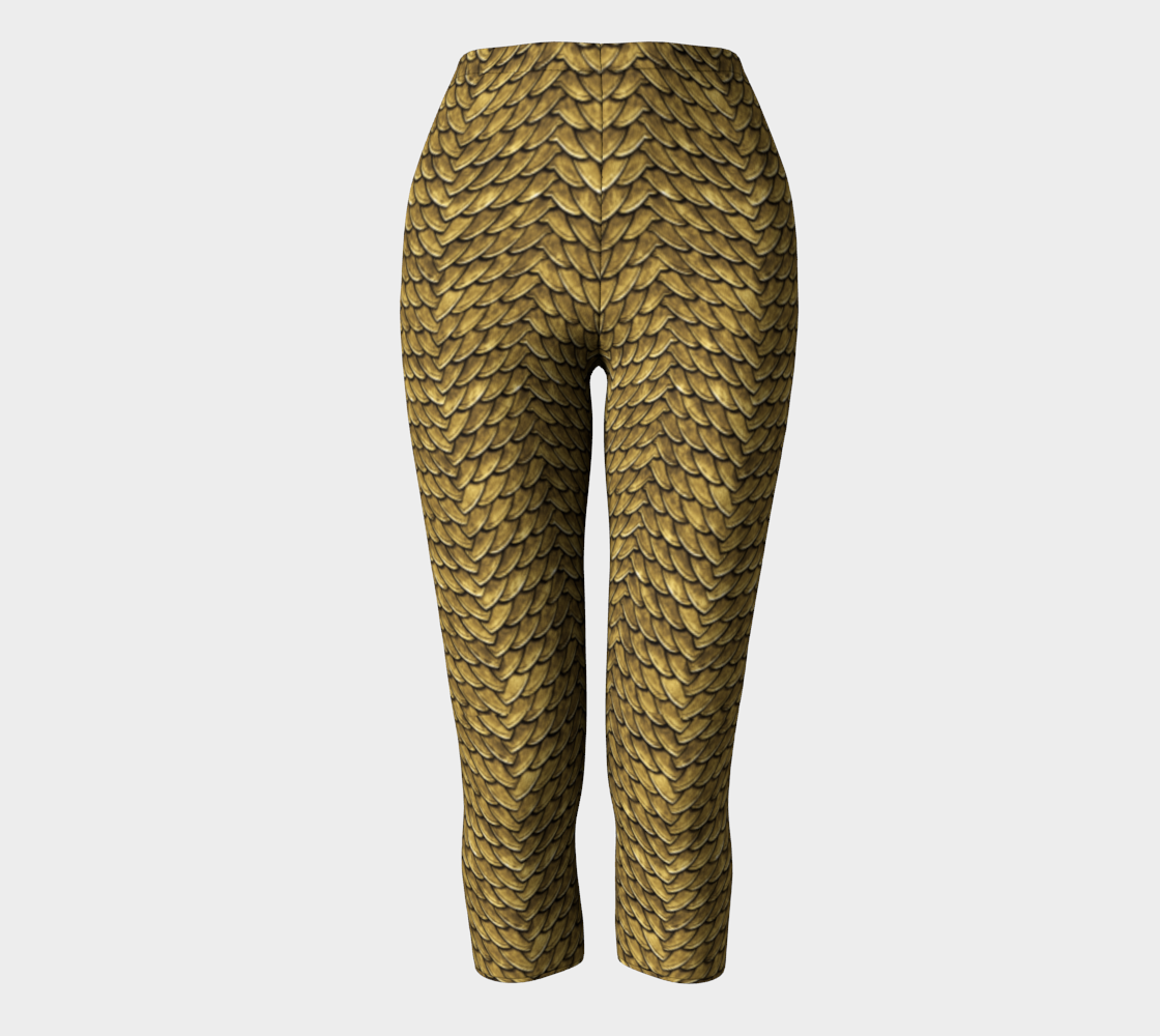 Golden Disco Dragon Scales Capris