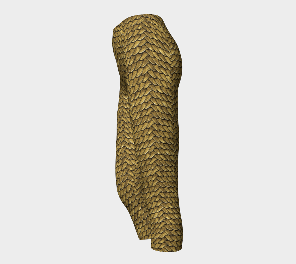 Golden Disco Dragon Scales Capris