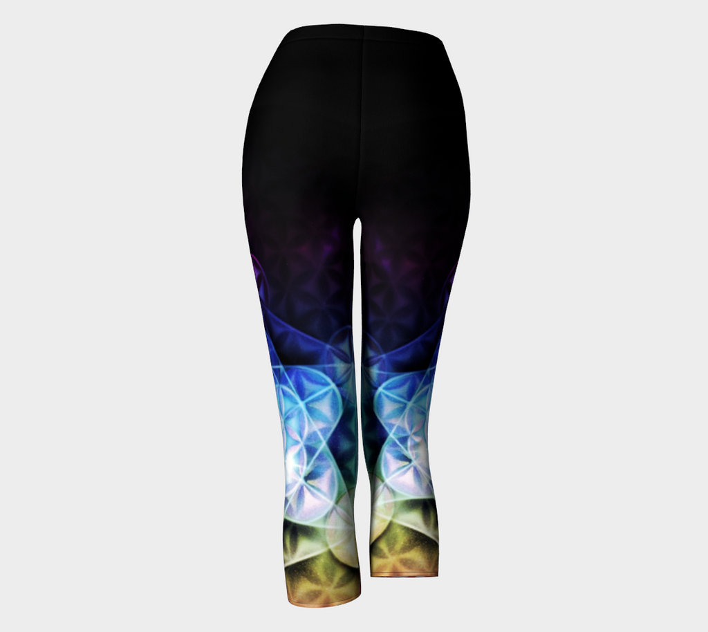 Airbrushed Rainbow Spectrum Flower of Life Capris