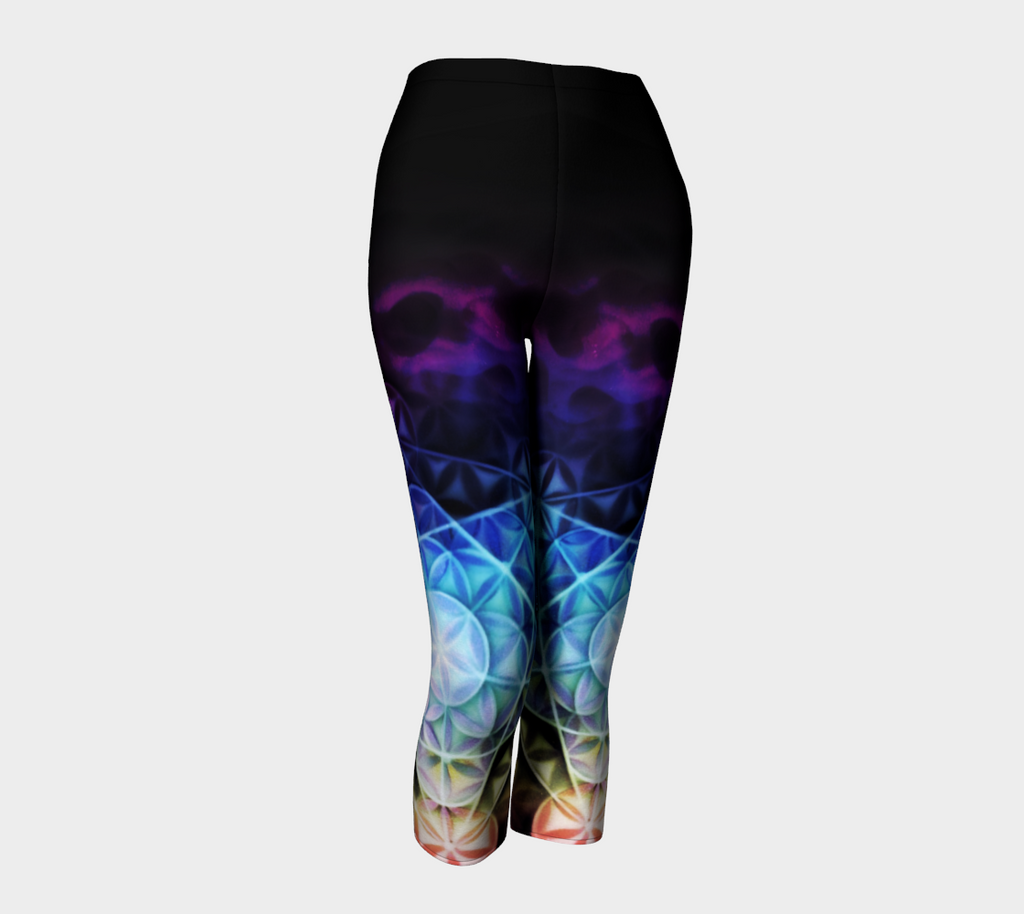 Airbrushed Rainbow Spectrum Flower of Life Capris