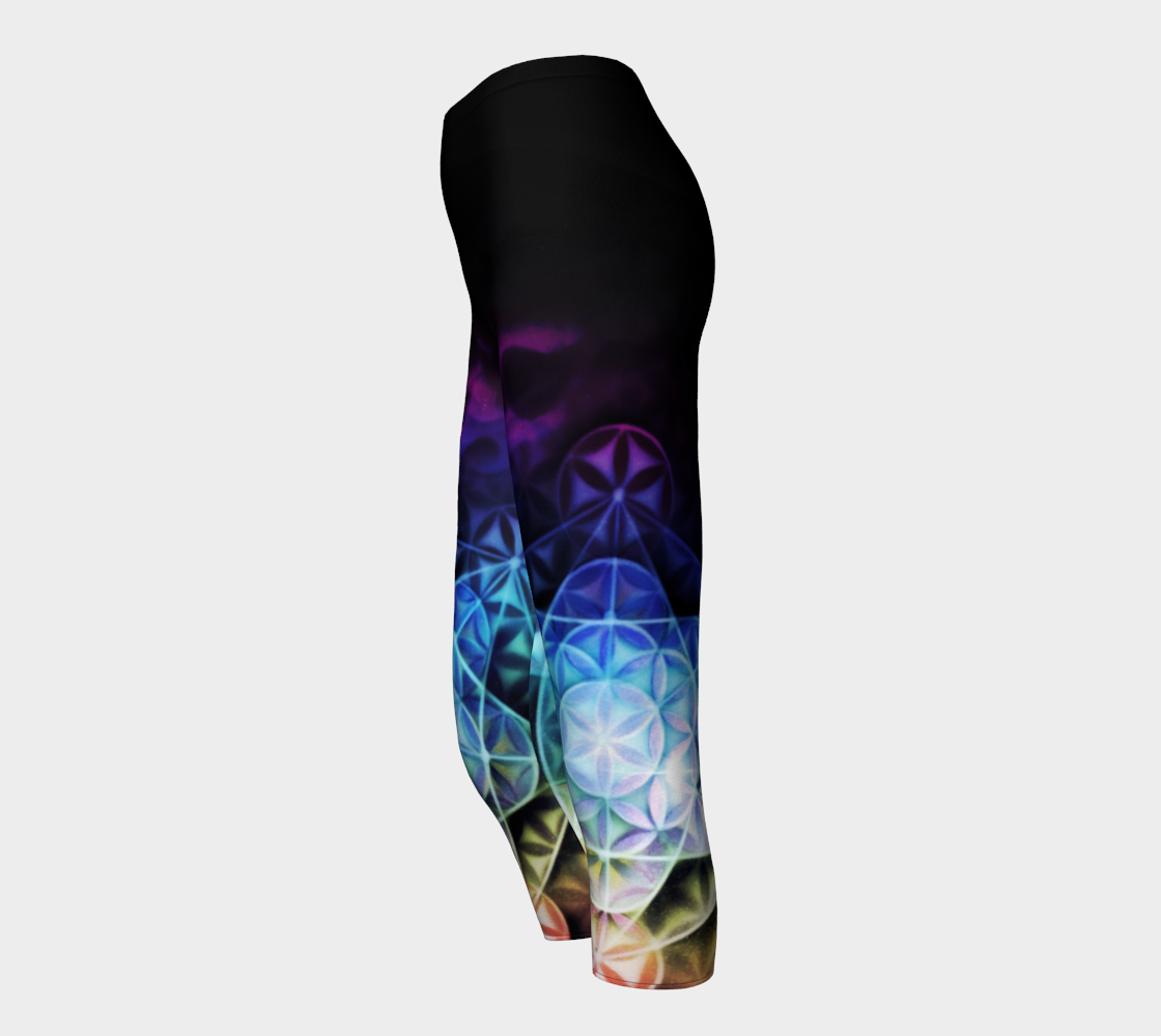 Airbrushed Rainbow Spectrum Flower of Life Capris