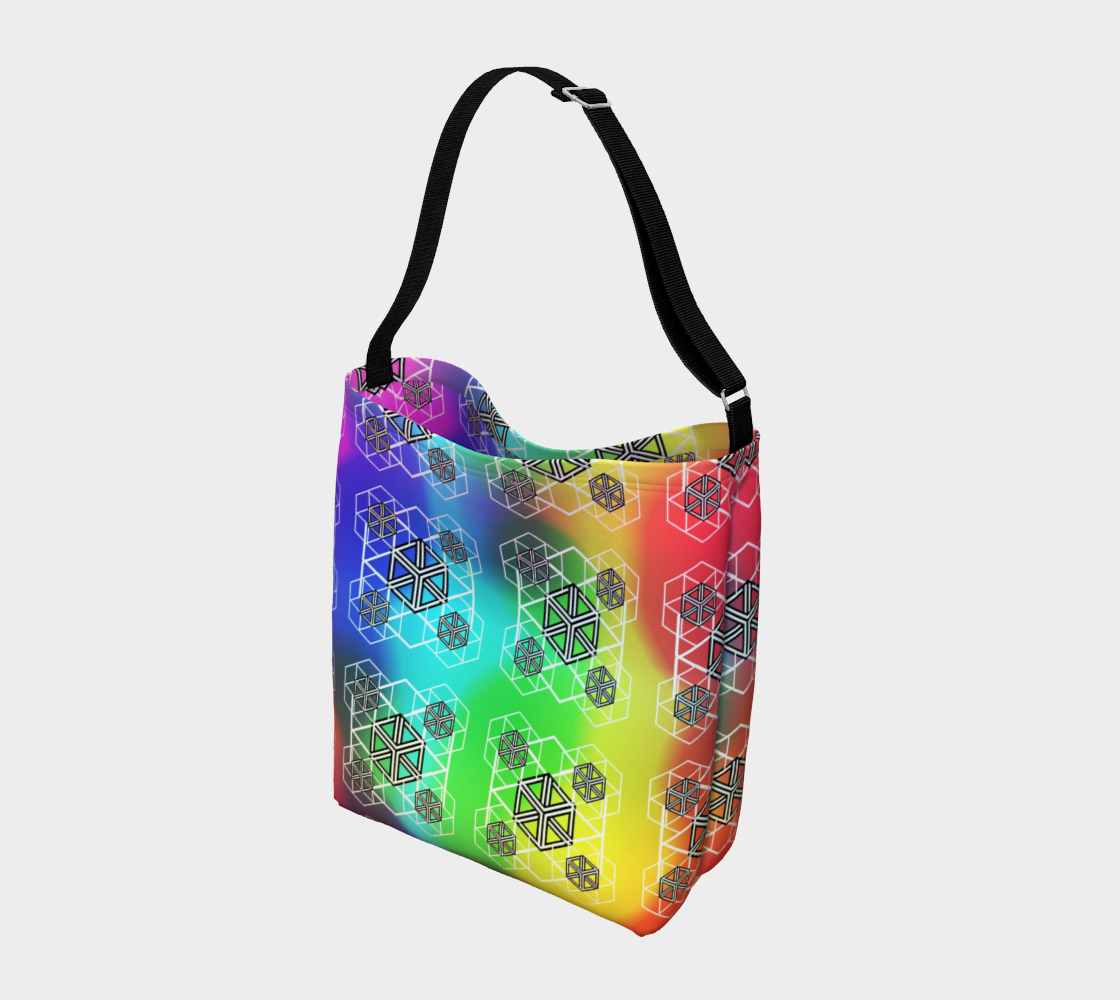 Rainbow Hexacube Pattern Super Stretch Tote Bag