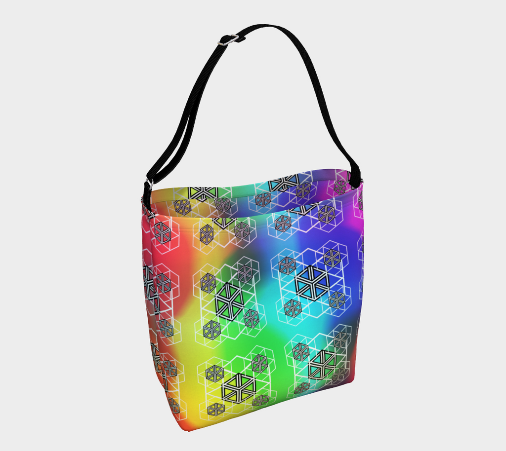 Rainbow Hexacube Pattern Super Stretch Tote Bag