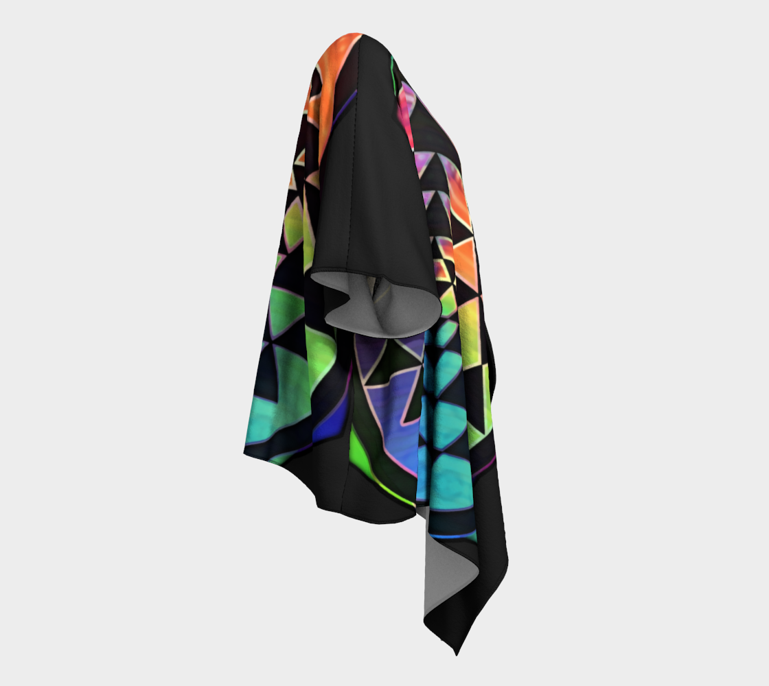 Rainbow Sri Yantra For Propsperity Draped Kimono