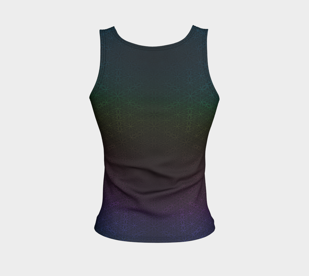 Dark Rainbow Flower of Life Pattern Fitted Tank Regular