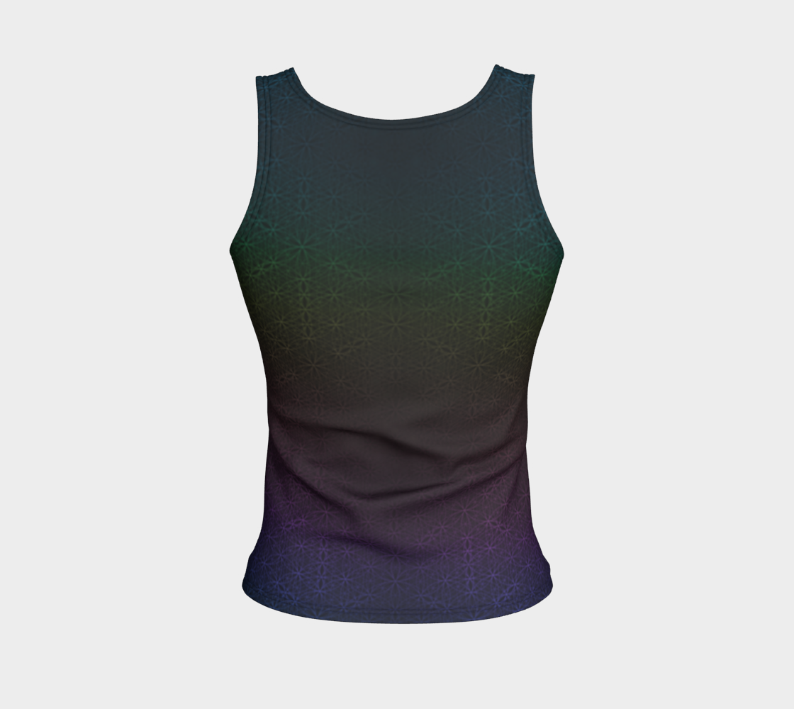 Dark Rainbow Flower of Life Pattern Fitted Tank Regular