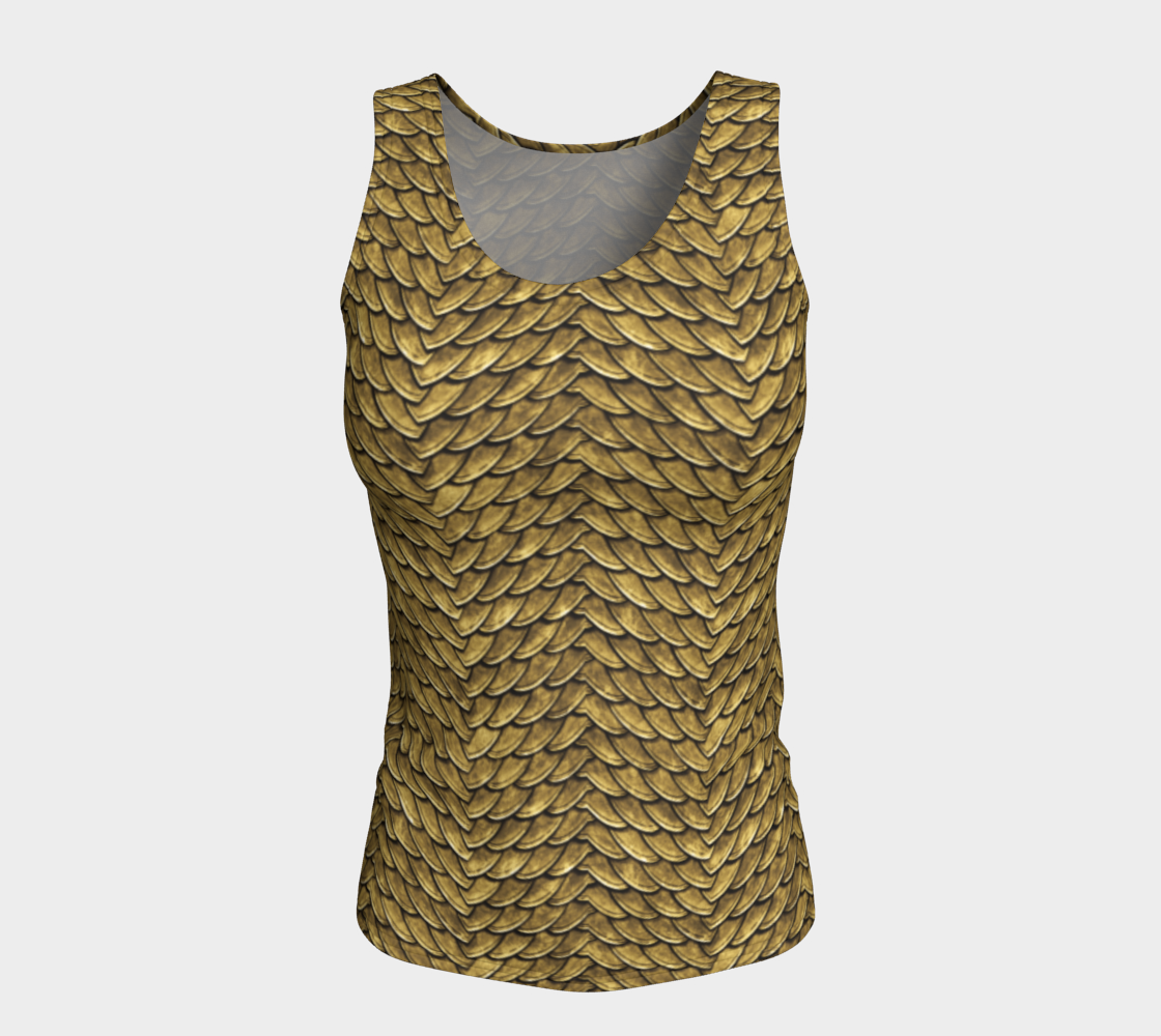Golden Disco Dragon Scales Fitted Tank