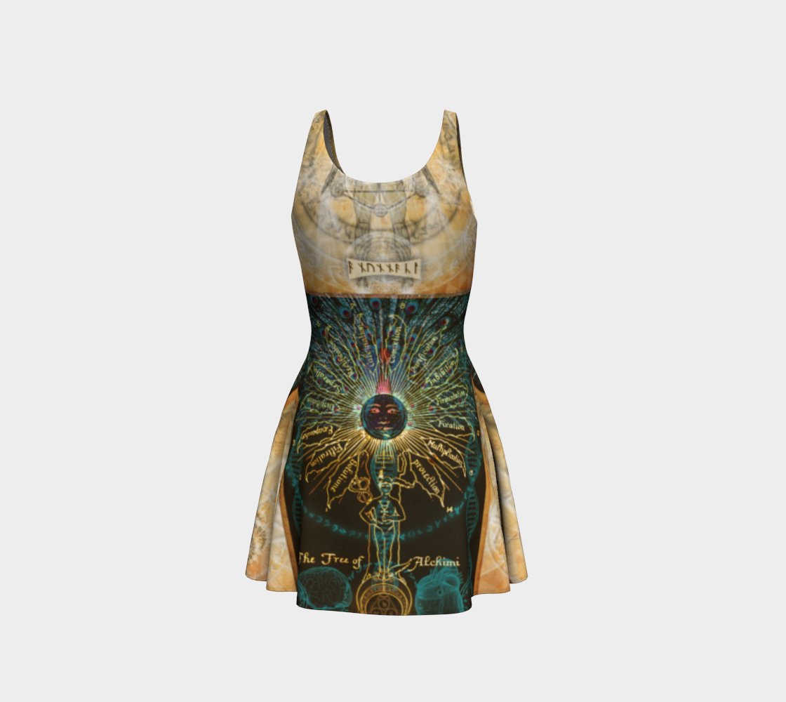 Anunnaki Alchemy - Ancient Symbolism Flared Dress