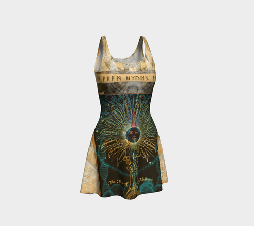 Anunnaki Alchemy - Ancient Symbolism Flared Dress