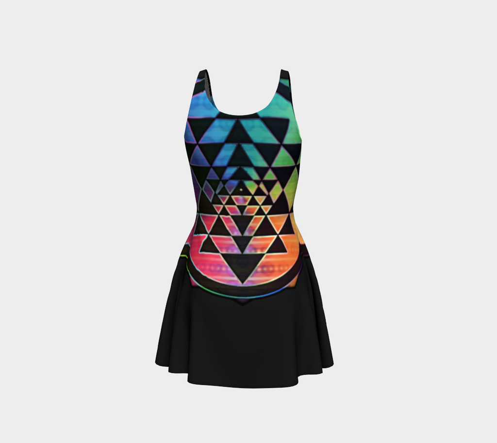 Rainbow Sri Yantra Flare dress 2