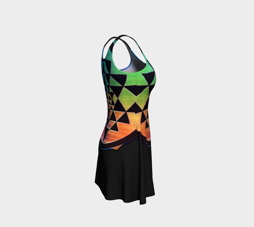 Rainbow Sri Yantra Flare dress 2