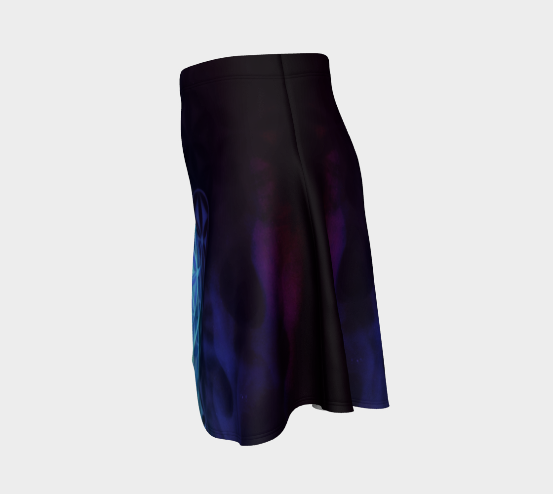 Airbrushed Rainbow Spectrum Flower of Life Glitter Flared Skirt